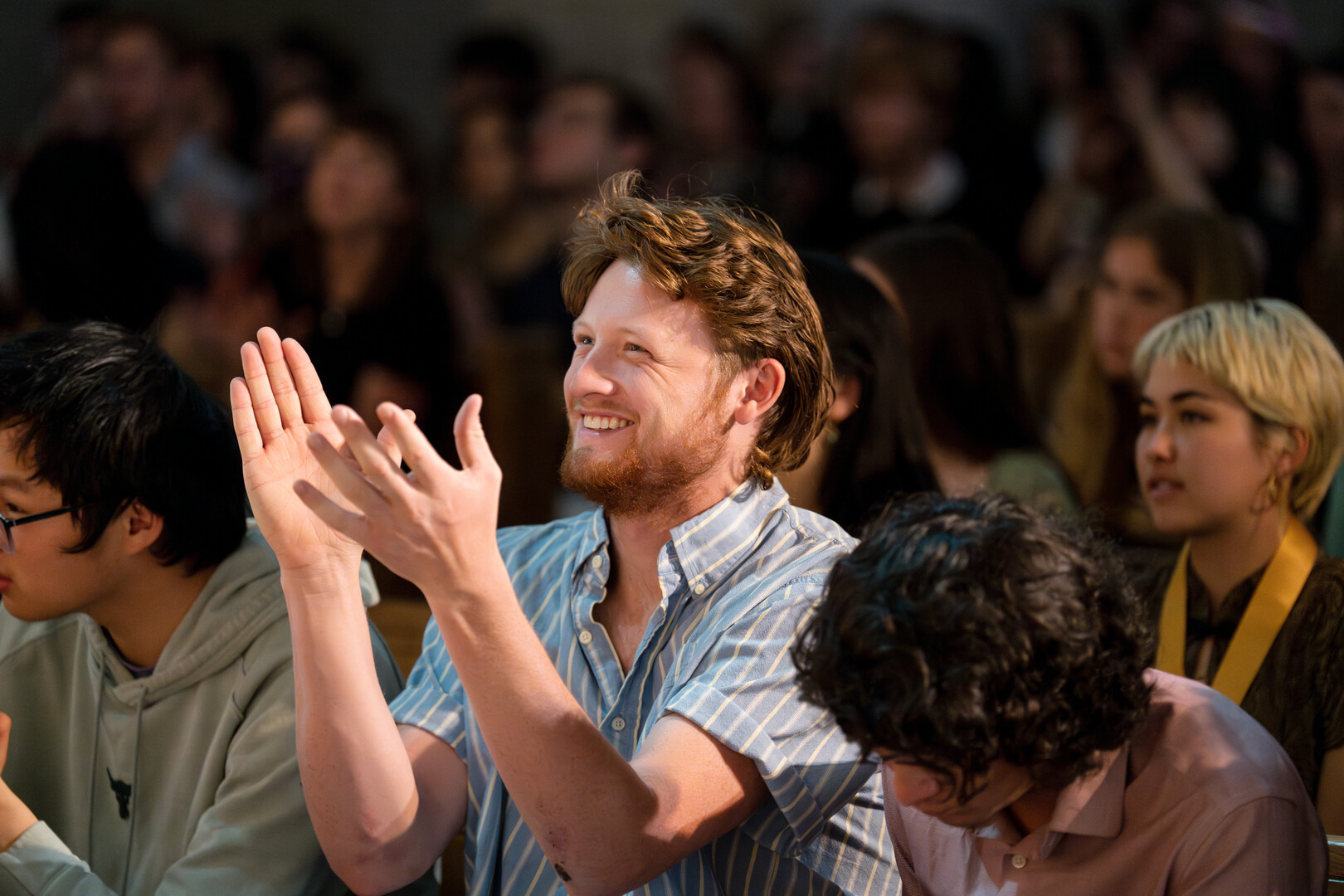 Students cheer as Colorado College honors outstanding students and faculty during its annual academics Honors Convocation on May 16, 2023. Photo by Lonnie Timmons III / Colorado College.